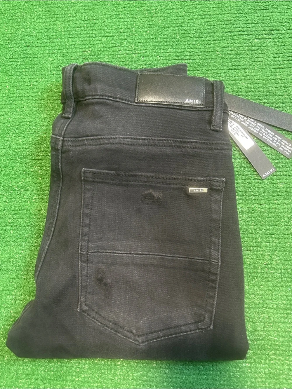 Used Mike Amiri Aged Black Thrasher Jeans Size 29